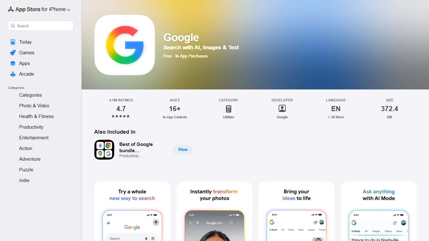 ‎Google App - App Store