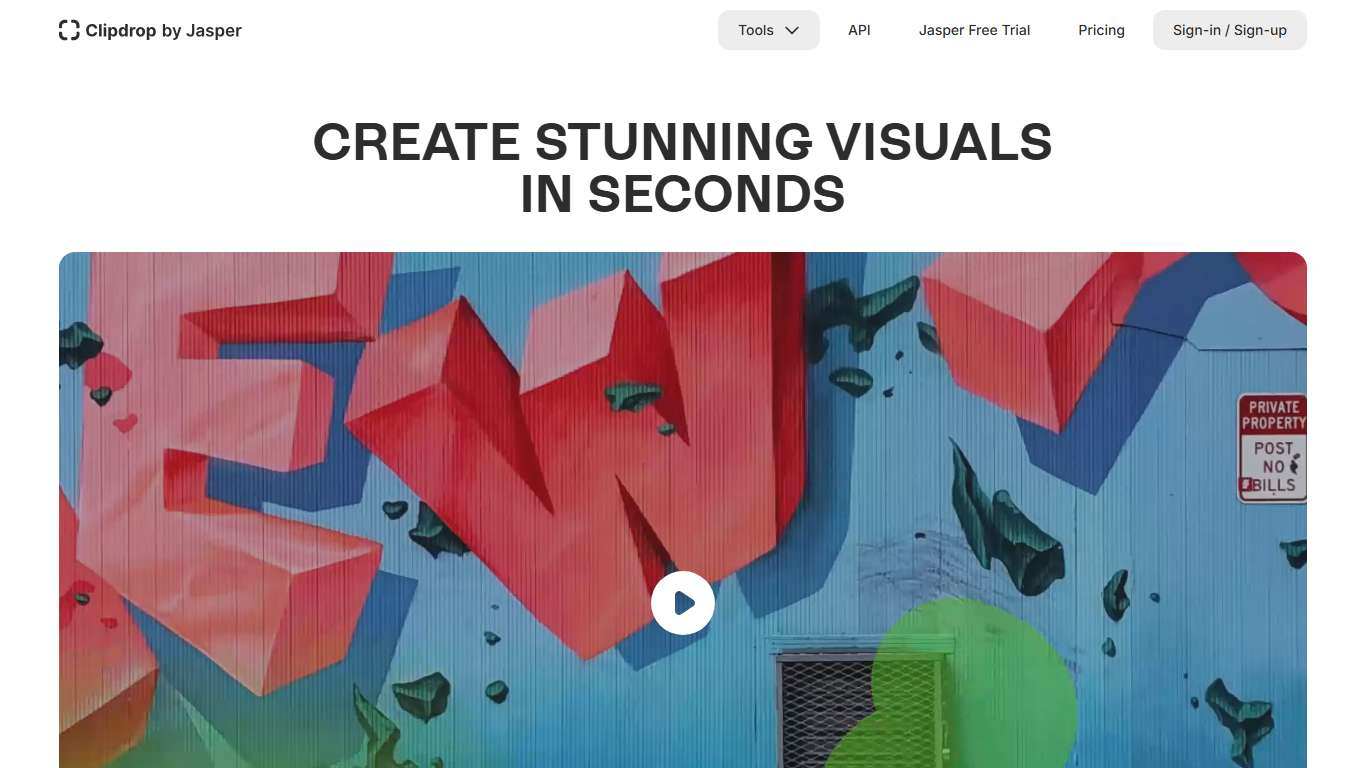 Create stunning visuals in seconds with AI.